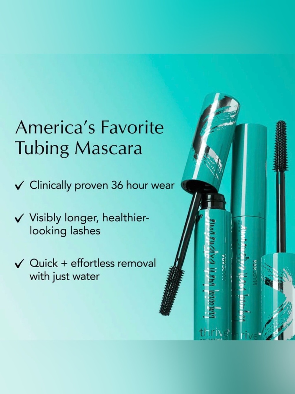 NWT thrive causemetics Liquid Lash Extensions Mascara — Brynn (Black) - Picture 3 of 10